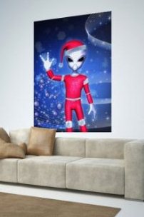 Alien Santa Clause Poster Unique Christmas Gift Idea