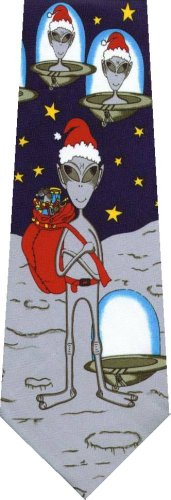 UFO Wisconsin Xmas Store Alien Santa Clause Tie for sale