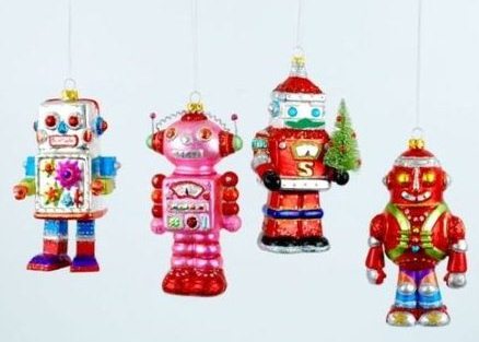 Deluxe Unique Christmas Ornaments Robots Sci-Fi Retro